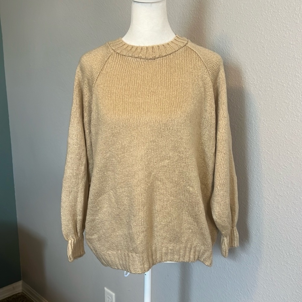 ASOS Boxy Fit Crewneck Sweater Beige Size 2